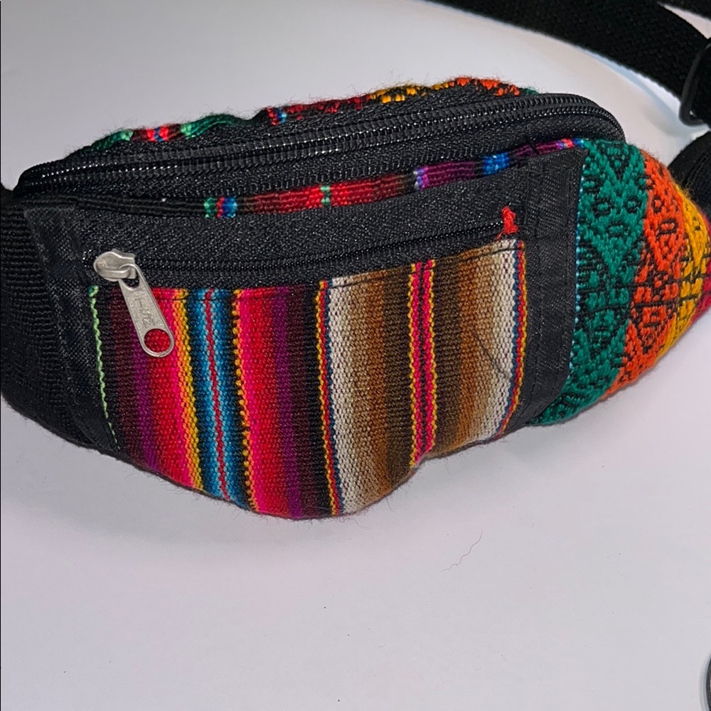 Vintage Striped Fanny Pack Colorful Aztec Rainbow Unisex